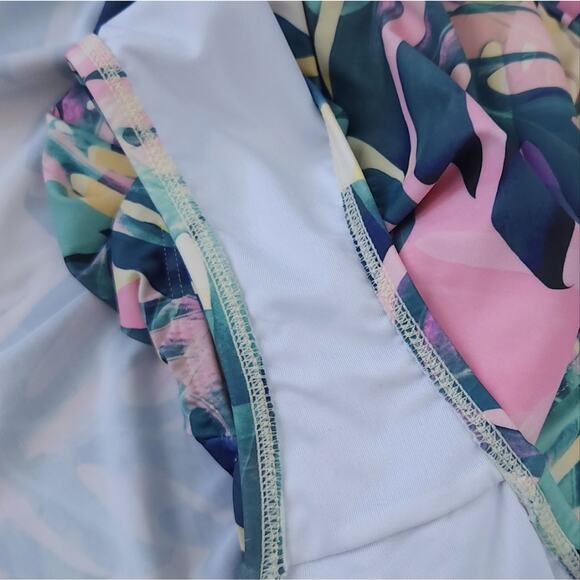 Venus One Piece Floral Swimsuit Size 10 Tropical Bathing Suit Palm Bathing Suit - Picture 3 of 4